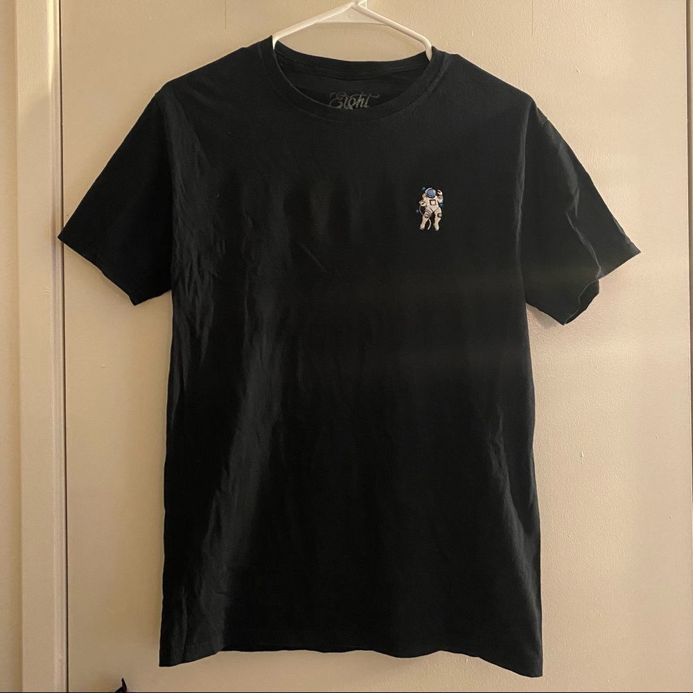 black embroidered t-shirt